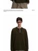Unisex Retro Henley Neck Knit Sweater - Casual Autumn Pullover