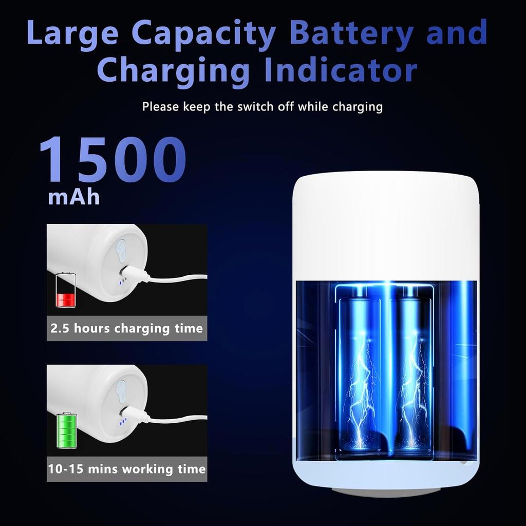 CKCLR Electric Vacuum Storage Bag Pump, 1500mAh Battery Portable Air Pump, 20W Electric Air Pump for Inflatable Paddling Mattresses Pool Beach Toys