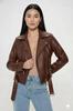 Wear Leather Lambskin Jacket Women's Handmade Genuine Party Stylish Casual Brown