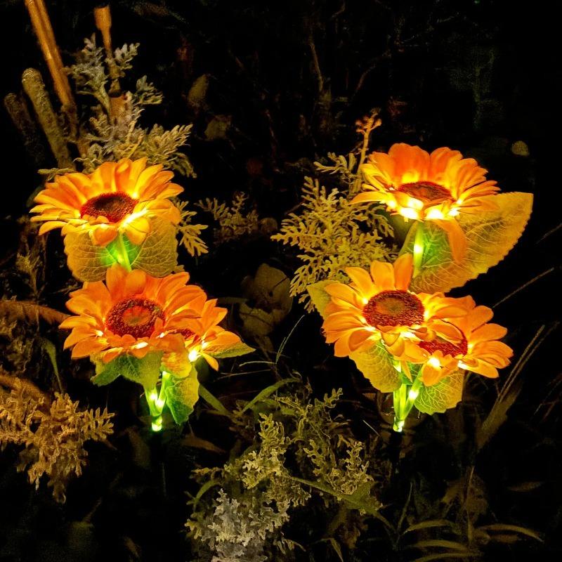 LED Solar Sunflowers Flower Light Home Decorative Flower Lights Garden Decoration Lawn Lamp Waterproof Landscape Flower Light