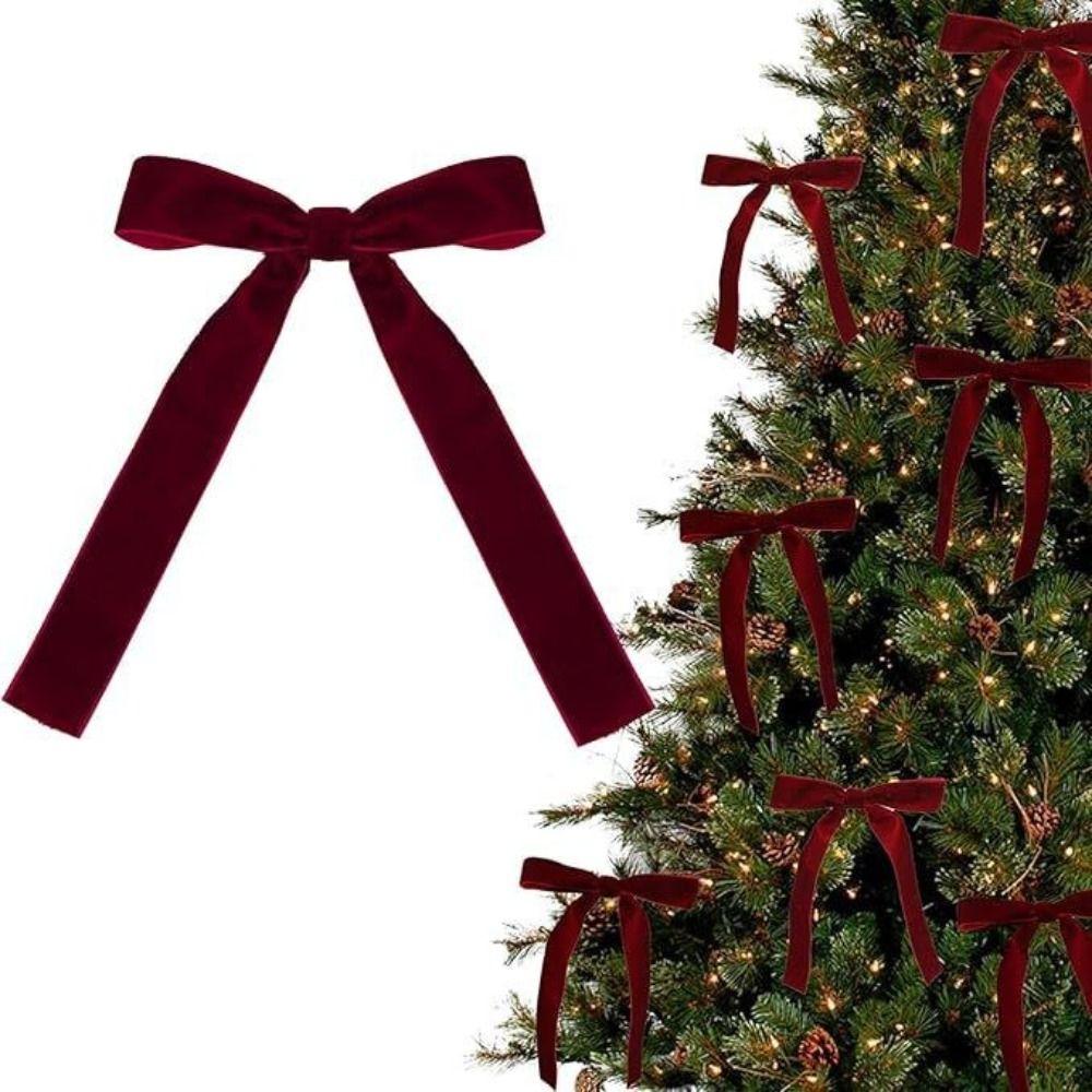 Vintage Velvet Ribbon Bows Home Decor Velvet Christmas Bows Christmas Tree Ornaments Hair Rope