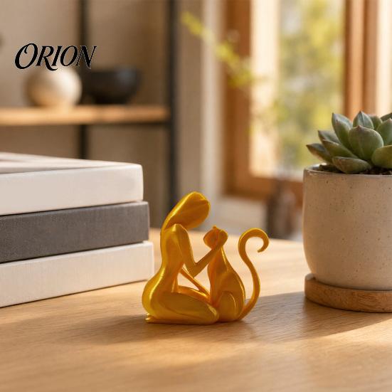 Sculpture 3D Printed Sculpture, One-Piece Molding Desktop Figure, Abstract Stable Decor Woman Cat Art Ornament for Home Gift Minimalist