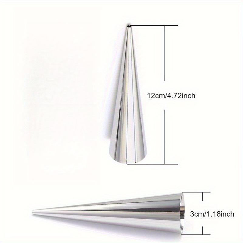 8Pcs Stainless Steel Spiral Pastry Cones - Heavy Duty Non-Stick Molds for Croissants, Ice Cream & Waffles