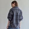 Maxza Metal Stud Lettering Check Loose Fit Shirt Zf05qb016nh