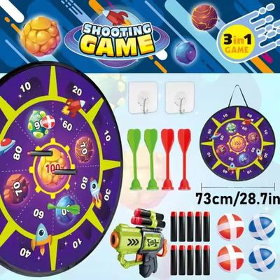 Dartscheibe für Kinder Schießspiele mit Spielzeugpistolen Klettbällen Darts Indoor Outdoor Party Sportspielzeug Geburtstagsgeschenk für Jungen Mädchen