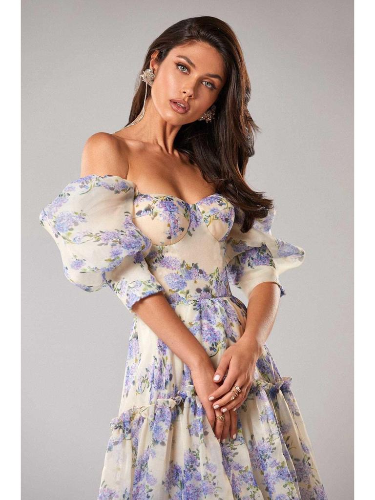 Off-the-Shoulder Organza Fairy Evening Dress