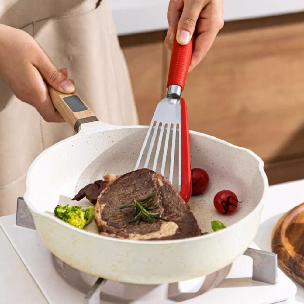 Heat Resistant Fish Frying Spatula Silicone Handle Nonstick Spatula Butterfly Spatula  Nonstick Pan