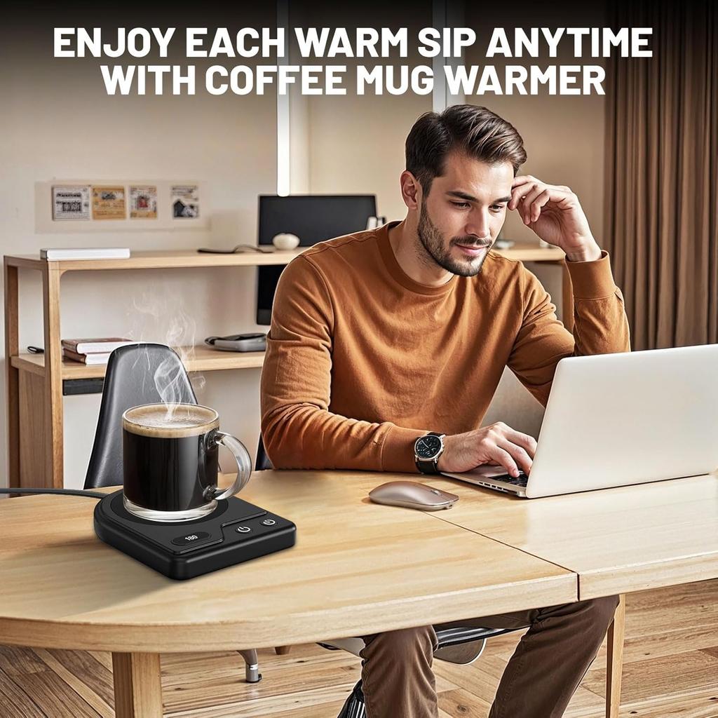 Mug Warmer,Coffee Mug Warmer with 3 Adjustable Temperature Settings,Coffee Warmer with 2-12H Auto Shutoff Functions,Easy to Clean Mug Heater for