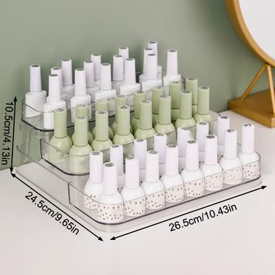 3-stufiges Acryl-Nagellack-Display-Organizer-Regal Klarer Kosmetikständer Werkzeughalter Rahmen Schmuck Parfümständer Aufbewahrungsbox