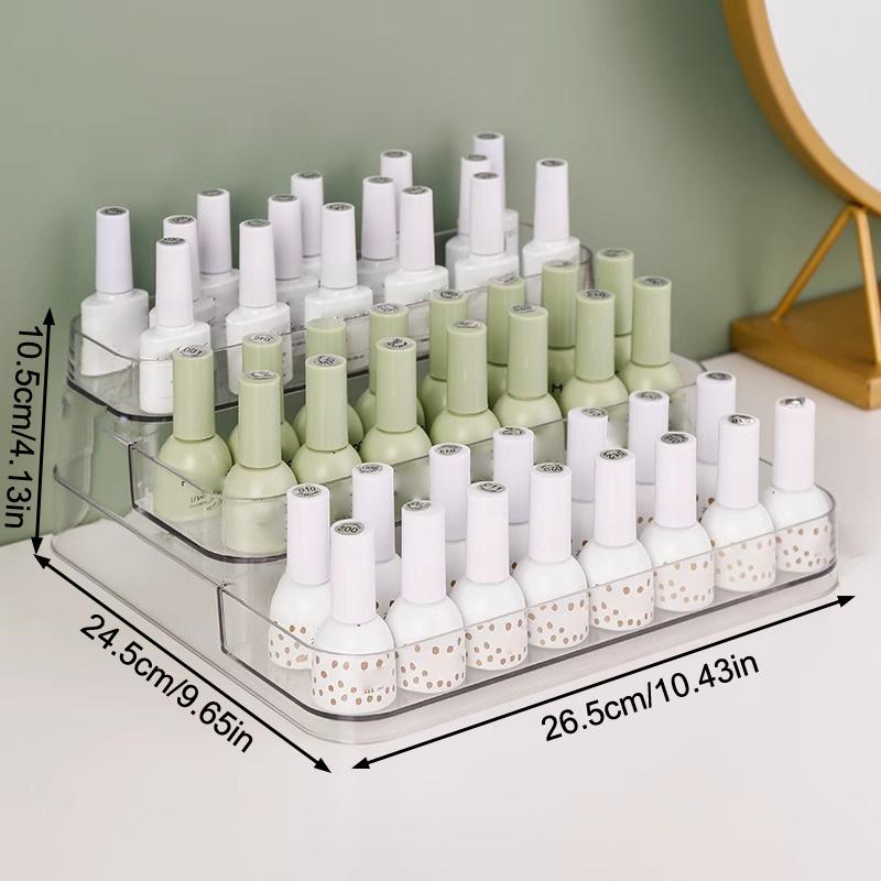 

3-х ярусная акриловая полка-органайзер для лаков для ногтей, прозрачная косметическая стойка, держатель для инструментов, рамка, подставка для ювелирных изделий и парфюмерии, коробка для хранения 1pcs