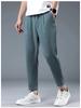 Herren Sommer Eis Seide Atmungsaktiv Schnelltrocknend Neun-Punkt Leinen Freizeithose