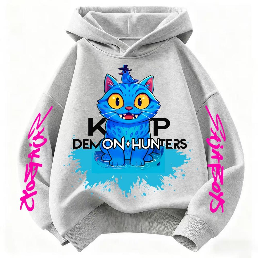 

2025 New Saja Boys Derpy KPop Demon Hunter Cartoon Boy Hooded Sweatshirt Warm Wave Fashion Casual Tops Casual Black Clothing 100
