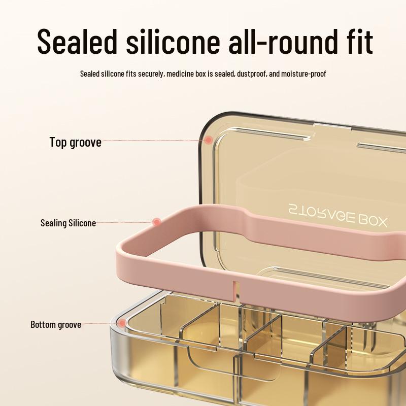 7-Compartment Portable Pill Box for Weekly Medication, 3 Meals a Day, Compact Carry-On Storage