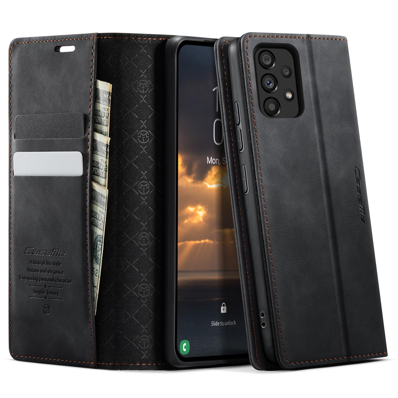 

Для Samsung Galaxy A53 5G Чехол CASEME Серия 033 Кошелек с блокировкой RFID Подставка Кожаный чехол для телефона с текстурой теленка B
