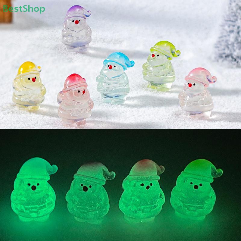 Cute Glow-in-the-dark Santa Claus Figurine Decoration, DIY Ornament Miniature Landscape Model Decor