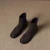 Krazing Po Flock Winter Round Toe Size 33 Chelsea Boots Size 43 Zipper Fashion Low Heels Stretch Ankle Boots
