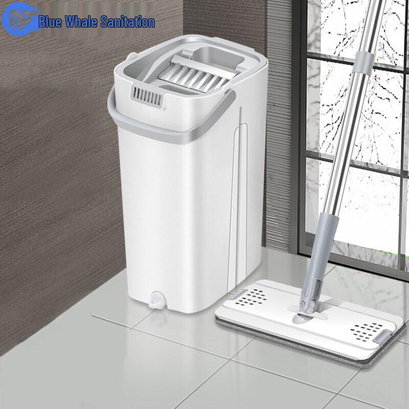 Blue Whale Sanitation LJHW-9105 Self-Wringing Flat Mop & Bucket Set