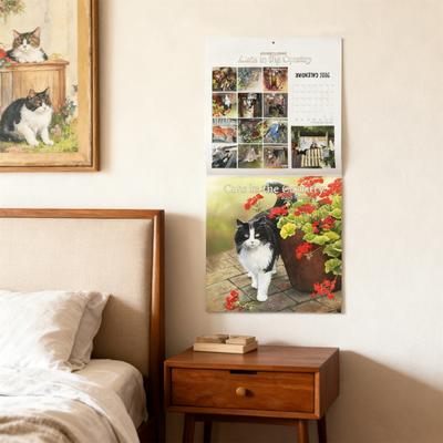 Gatti in Campagna Calendario 2026 12 Mesi da Gennaio a Dicembre Pianificatore Mensile Settimanale Decorazione Calendario da Appendere al Muro per Casa Ufficio