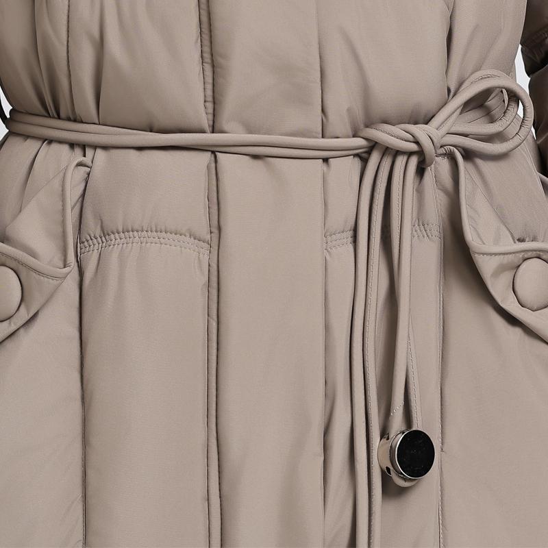 Fashion Woman Winter Coats With Belt Thick Warm Casual Winter Jacket Women's Long Parkas
