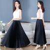 Women's High-Waisted Silk-Like Pleated Midi Skirt for Middle-Aged and Elderly – Perfect for Spring, Summer, and Autumn Dancing or Casual Wear