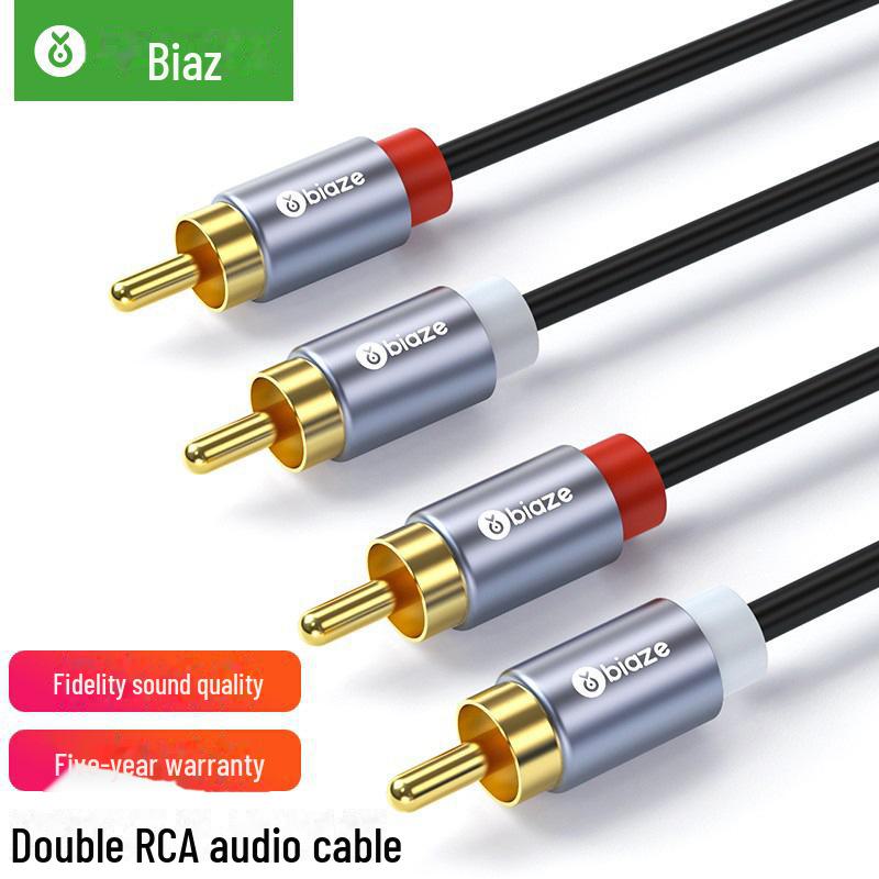 Biaz 3.5mm To Dual RCA Red & White Audio Cable for Mobile, PC, TV