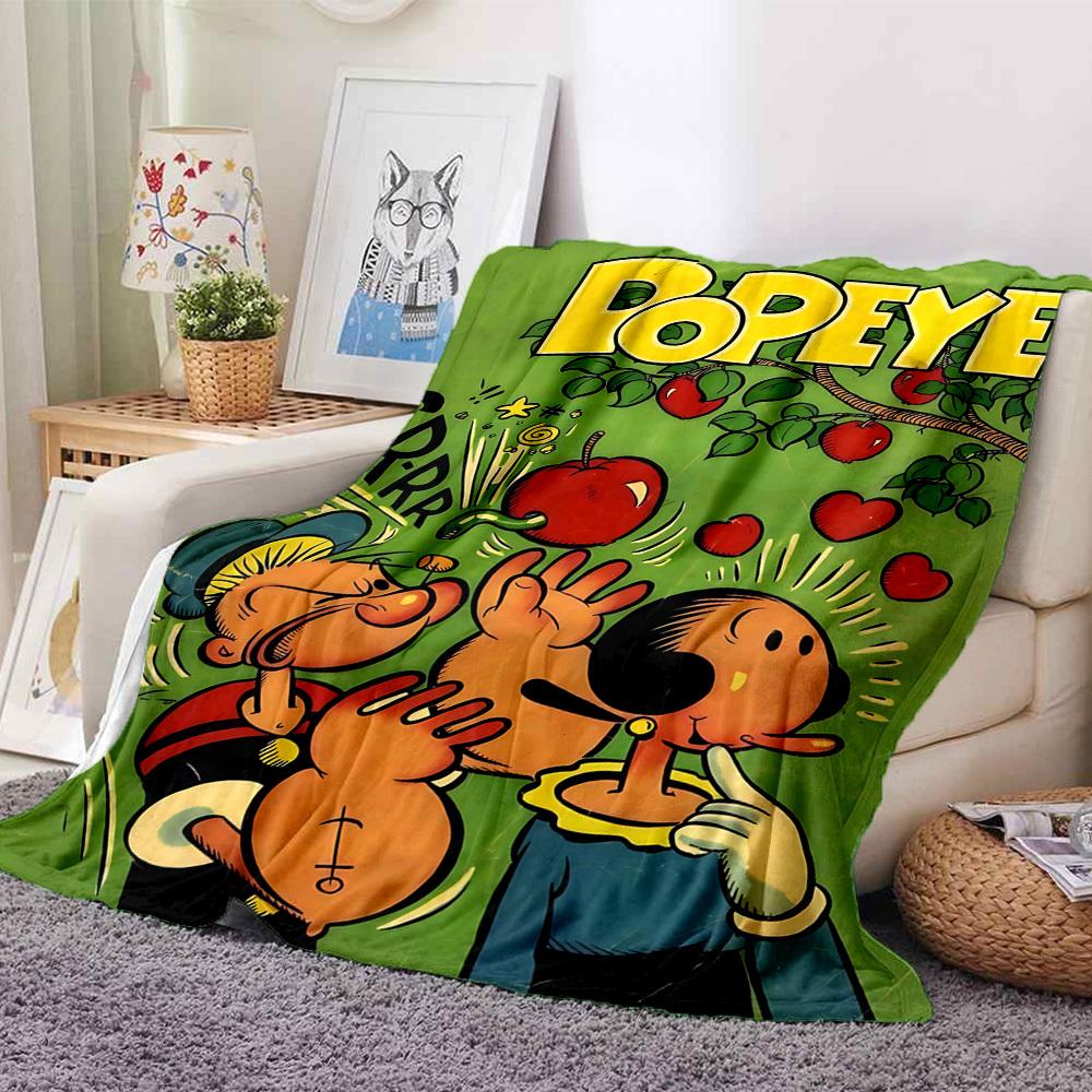 1 ks deka Popeye Měkká teplá pro všechna roční období Přehoz na pohovku, postel, do auta, do kanceláře Živý barevný design, Odolný a útulný dárek