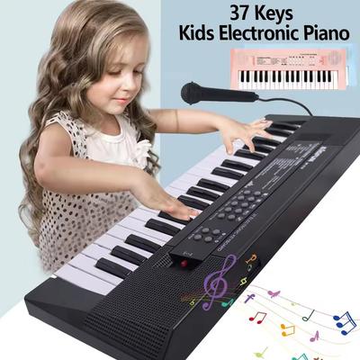 Elektronisches Klavier mit 37 Tasten, Mikrofon, wiederaufladbar, Lernspielzeug, Musikinstrument, Geschenk für Jungen und Mädchen