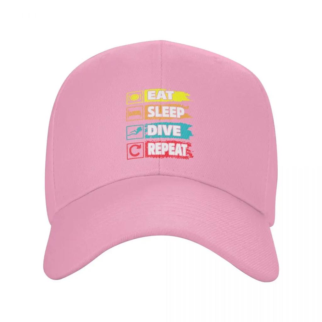 Custom Fashion Eat Sleep Dive Repeat Baseball Cap for Unisex Women Adjustable Diver Quote Dad Hat PerforUnisexce Snapback Hats