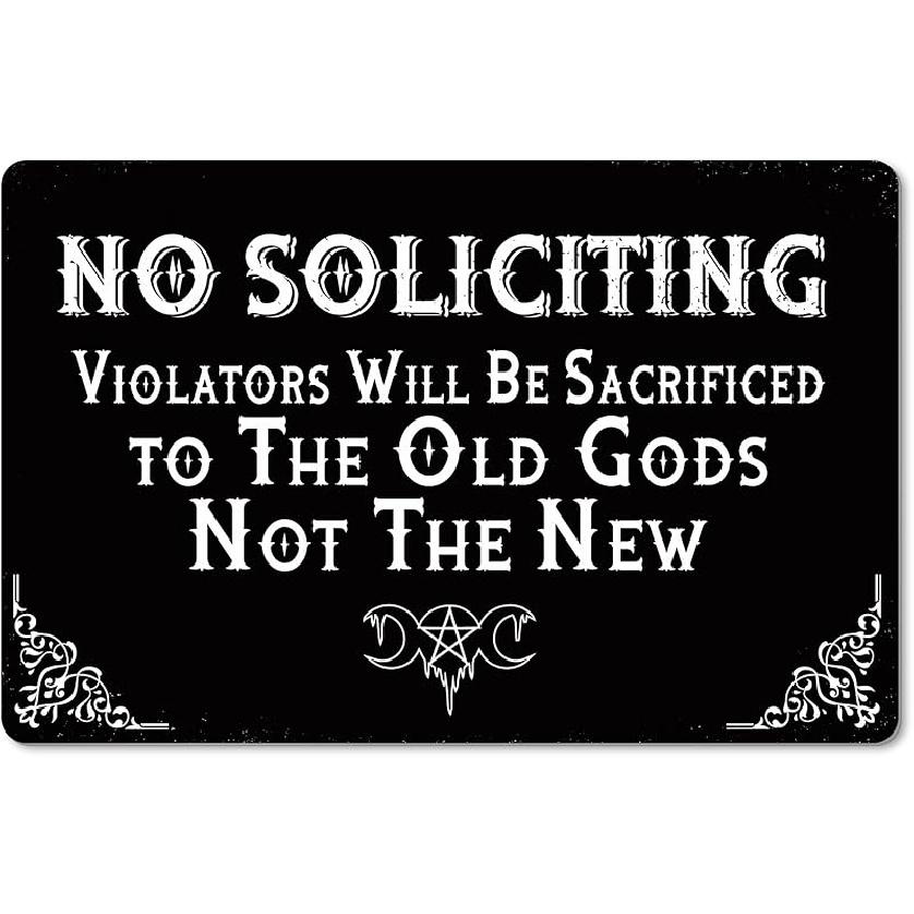 No Soliciting Sign Sticker for Front Door, Self-Adhesive Modern No Solicitors Sign for Home, Weatherproof and UV Resistant No Solicitation Signs for