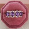 Luxury Zircon Gem Diamond Band Ring with Niche Appeal