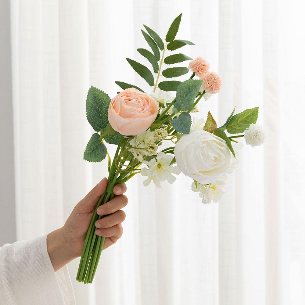 Artificial Flower Rose Bouquet For Wedding Decor Living Room Decoration, Wedding Hand Held Flower Simulation Rose Wedding Bouque