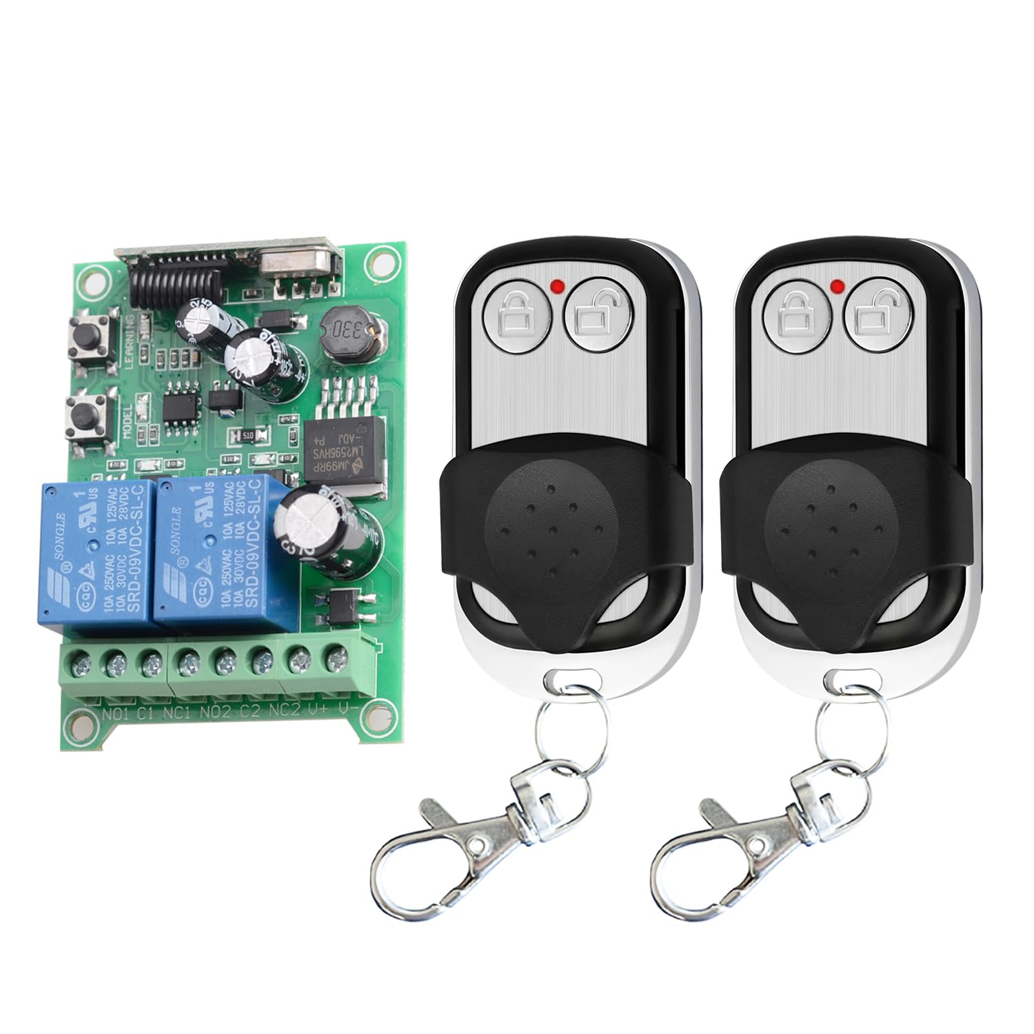 

315Mhz DC 12V 24V 36V 48V 2CH Wireless Remote Control Switch (Momentary Mode)