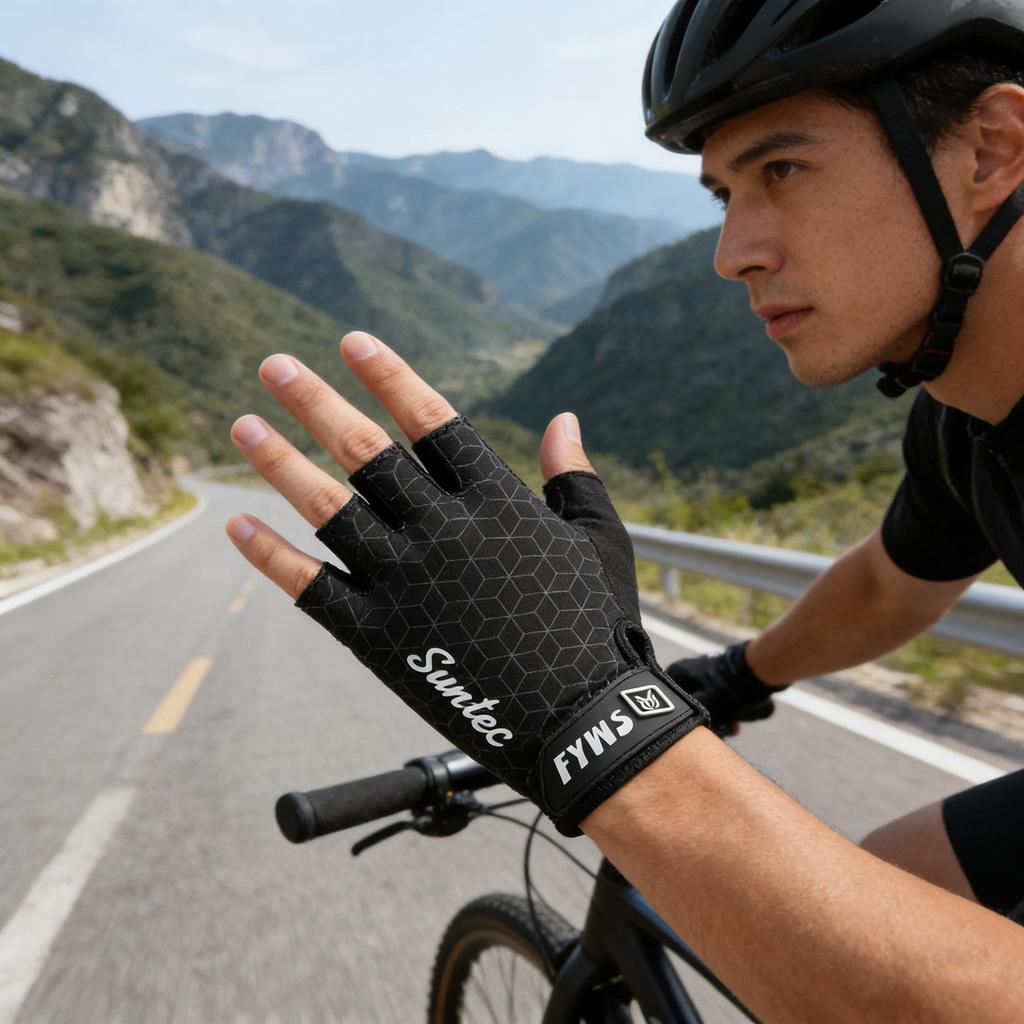 Unisex Half-Finger Cycling Gloves: Shock-Absorbent, Anti-Slip, Sun Protection for Road & Mountain Biking