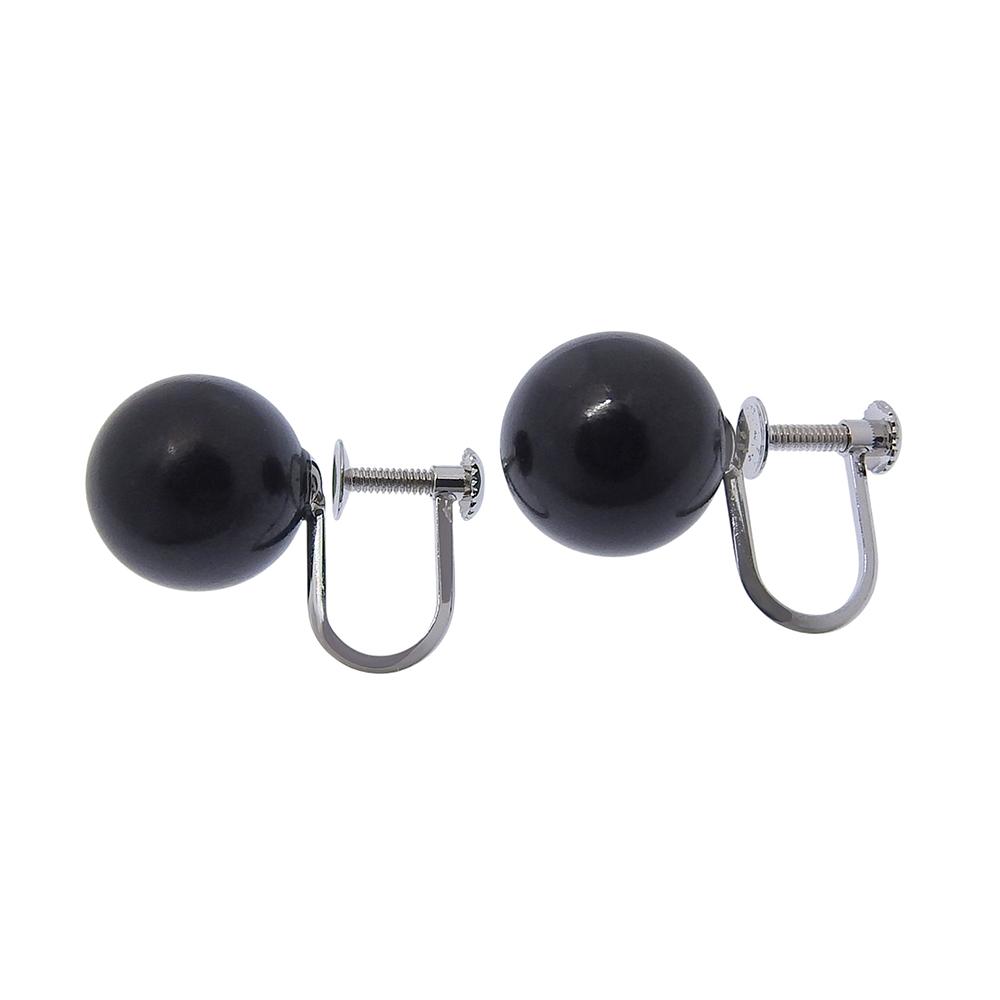Natural Jet Earring Set Necklace 14 white gold 32.1g Women Used