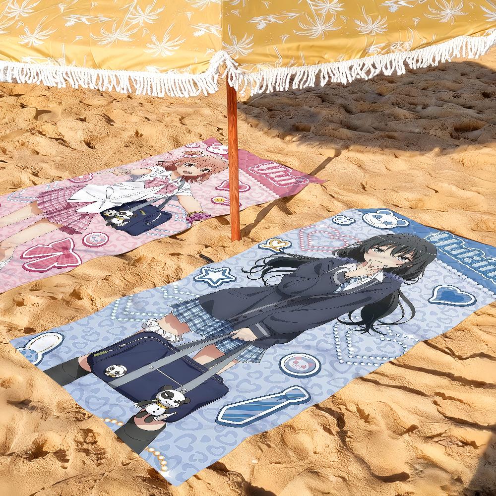 Anime My Teen Romantic Comedy SNAFU Towel Quick Drying Beach Towels Are Suitable For Swimming Pools Camping Yoga And The Gym