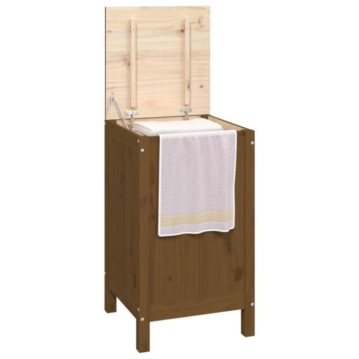 VidaXL Laundry Box Honey Brown 44x44x76 Cm Solid Pine Wood 823577