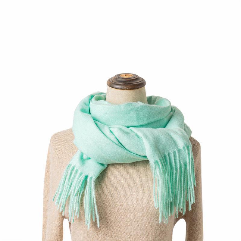 Women's Faux Cashmere Warm Scarf - Autumn/Winter Solid Color Korean Style Shawl
