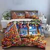 Christmas Decor and Feast Scene Bedding Duvet Cover Set Duvet Cover Pillowcases  (1*Duvet Cover 2*Pillowcases, Without Duvet Insert)
