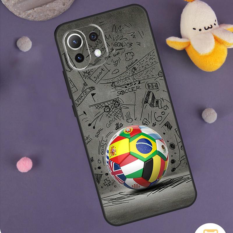 

Football Soccer Ball Case For Xiaomi 15 14 Ultra 13T 14T 15T 17 Pro Max POCO F8 Ultra F5 F6 F7 X5 X6 X7 Pro Cover POCO X6 Pro