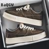 Fashion Korean Casual Canvas Shoes Men Thick Bottom Lace Up Sneakers Suede Leather Skateboard Shoes Trend Retro Designer Sneakers Male