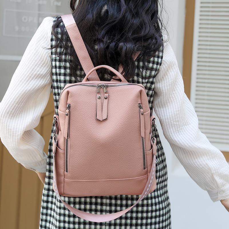 Fashion Ladies Faux Leather Backpack Purse Convertible to Shoulder Bag Water Resistant School Backpack Women's Tote Handbag Gift