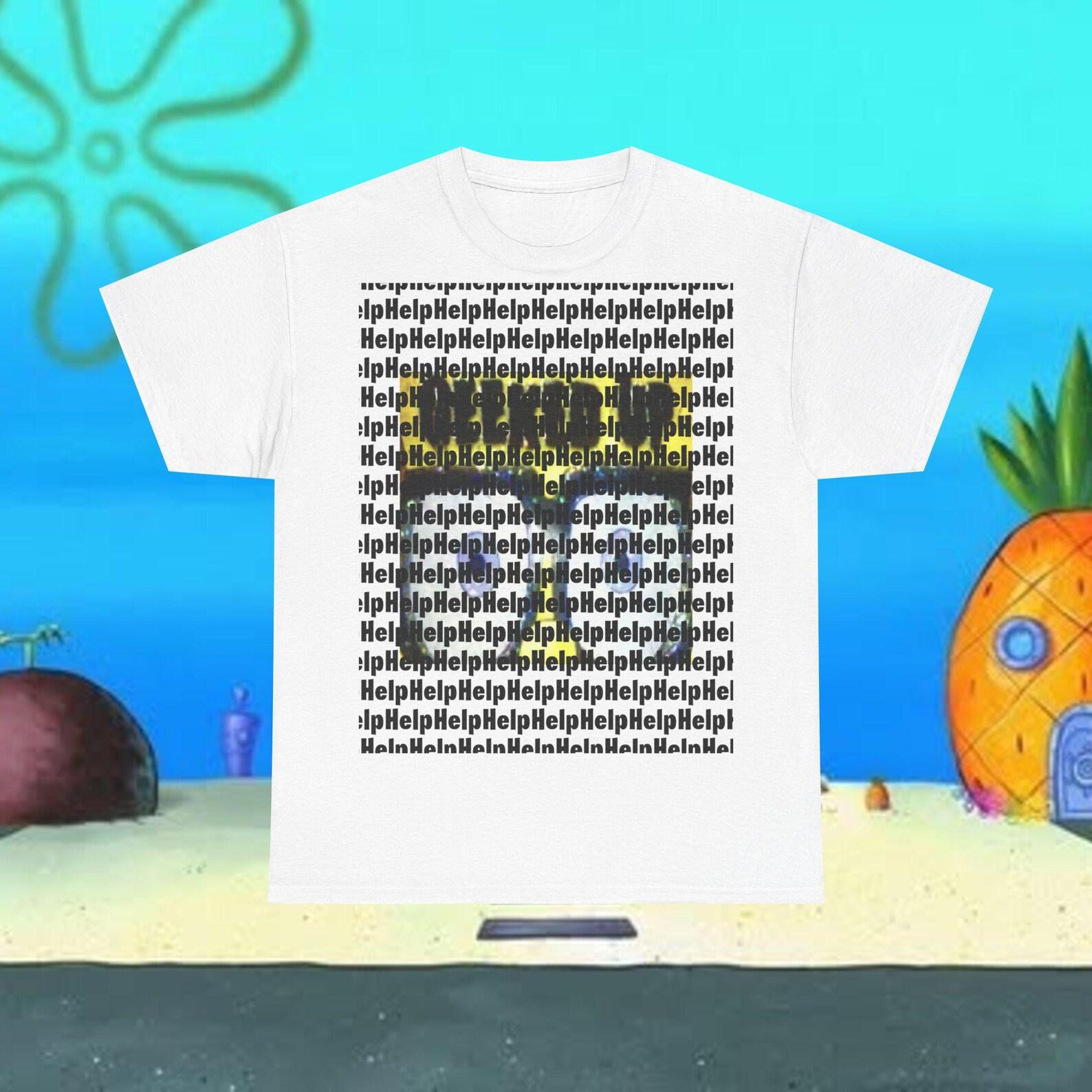 Spongebob Geeked Up Meme Funny Unisex Heavy Cotton Tee S