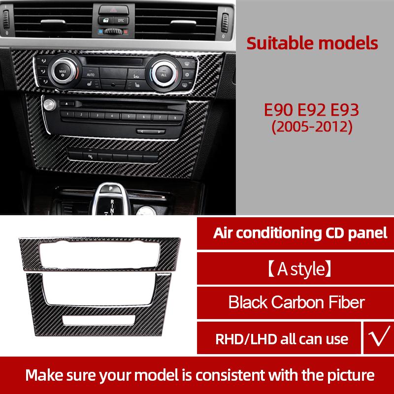 Kohlefaser Für BMW E90 E92 E93 2005-2012 Auto Mittelkonsole CD-Panel Verkleidung Aufkleber Tuning Abdeckung Dekor Auto Innenzubehör