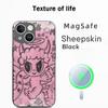 Cute pink Manana poster pattern design Phone Case For iPhone 17 16 15 14 13 12 Plus Pro Max  High-end Luxury Magsafe Sheepskin
