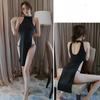 Erotic Evening Dress Tight Clothes Ladies Neck High Waist Slit Skirt Nightgown Sexy Exotic Dresses Sexy Women Uniform Sexy Thong