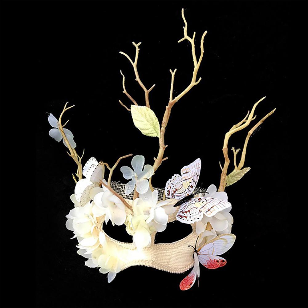 Maskenballmaske für Damen Venezianische Masken Weihnachten Damen Blumen Halbgesichtsmasken Augenmaske Cosplay Spitze Blumenastmaske