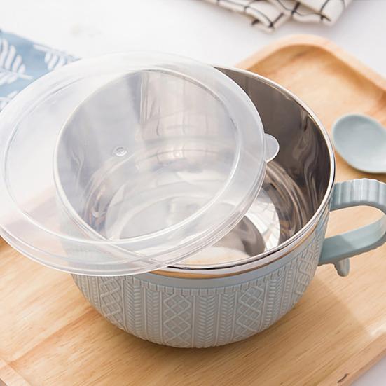 Microwave Ramen Bowl with Handles Stainless Steel Lunch Box Insulated Food Container for Noodles & Soup Large Capacity Bento Tumbler