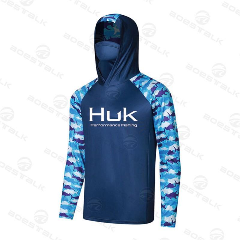 

HUK Luya Fishing Men s Simple Wear Hoodie Mask Sunscreen Outdoor Long Sleeves M