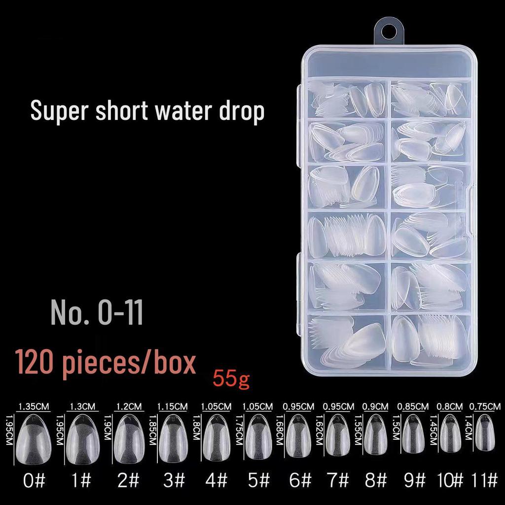 Ultra-Short Trapezoid Almond Nail Tips - Dual-Use, Full & Half Cover, Ultra-Thin, Seamless Design
