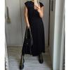 Elegant Fall Maxi Dress With Pleated Design For Womens Office Wear